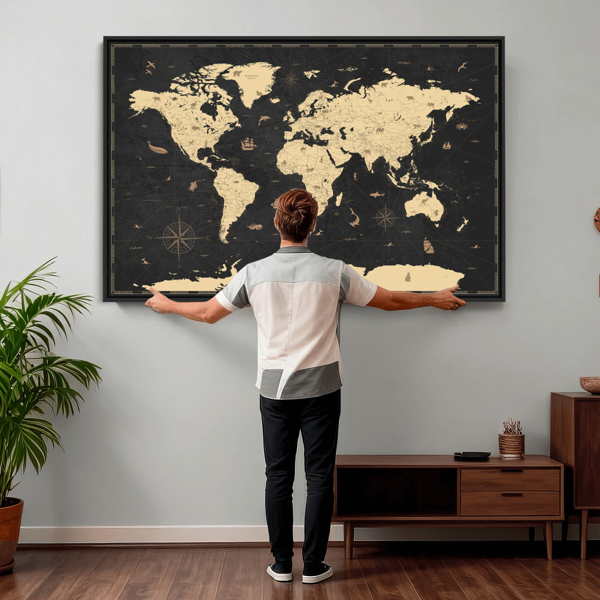 World Map Canvas Print – Detailed Map of the World Wall Art