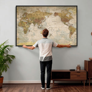 World Map Canvas Print – Detailed Map of the World Wall Art