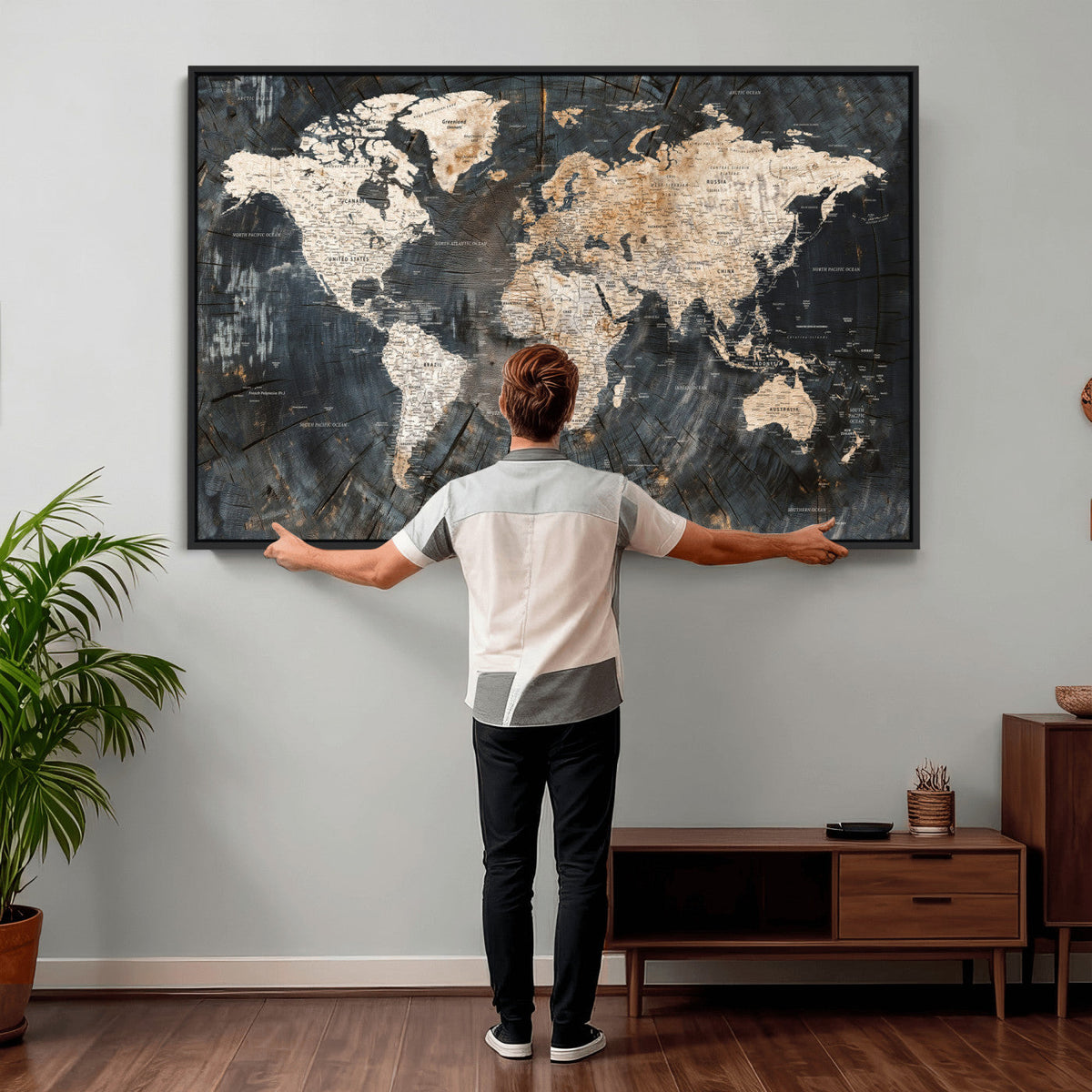 World Map Canvas Print – Detailed Map of the World Wall Art