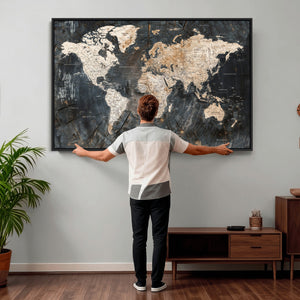 World Map Canvas Print – Detailed Map of the World Wall Art