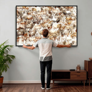 Farmhouse Bighorn Sheep Wall Art Canvas Print - Abstract