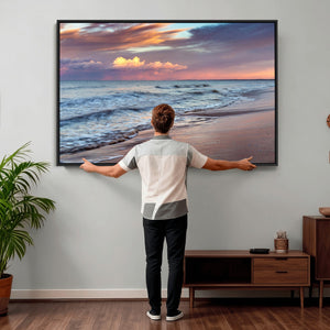 Ocean Sunset Wall Art Canvas Print – Coastal Beach