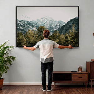 Mountain Forest Wall Art Canvas Print, Alpine Landscape