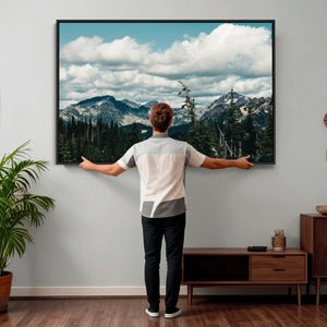 Mountain Forest Wall Art Canvas Print, Alpine Pine Tree