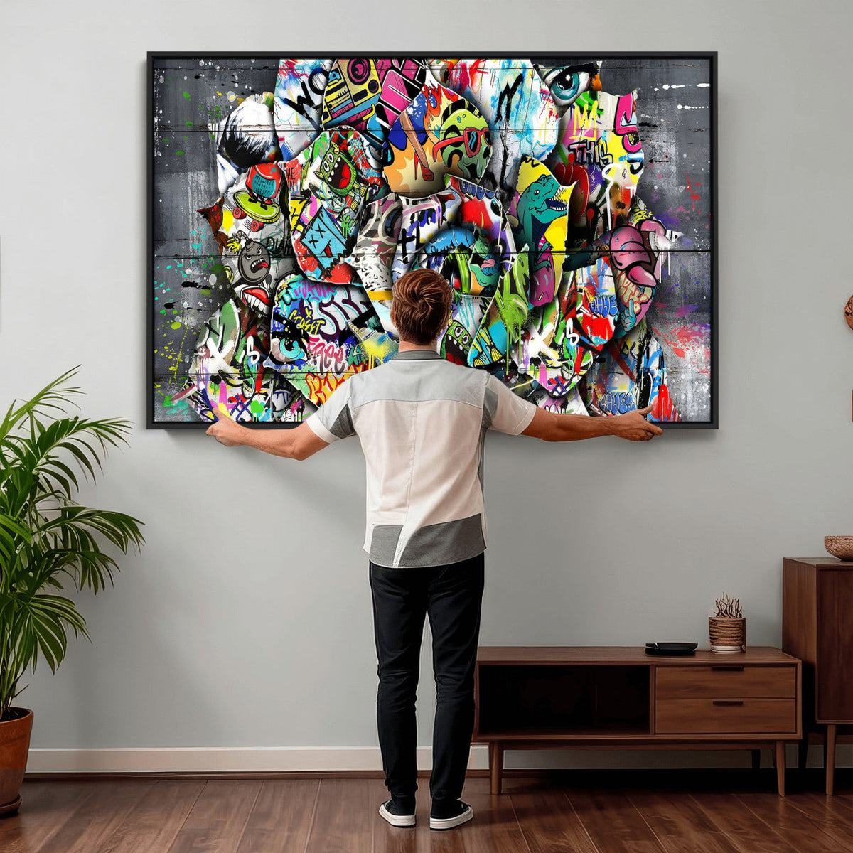 Abstract Graffiti Collage Street Art Wall Art Canvas Print