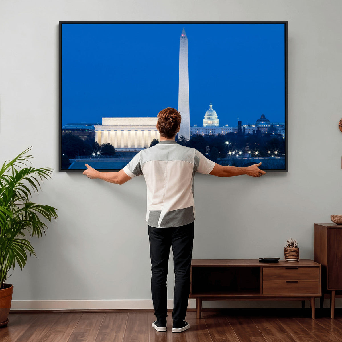 Washington DC Skyline Wall Art Canvas Print – Lincoln