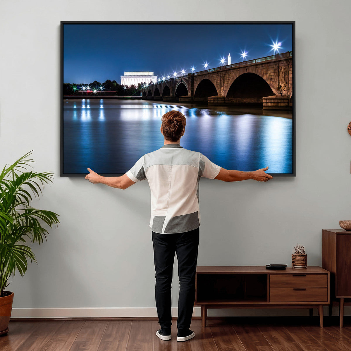 Washington DC Wall Art Canvas Print – Lincoln Memorial Night