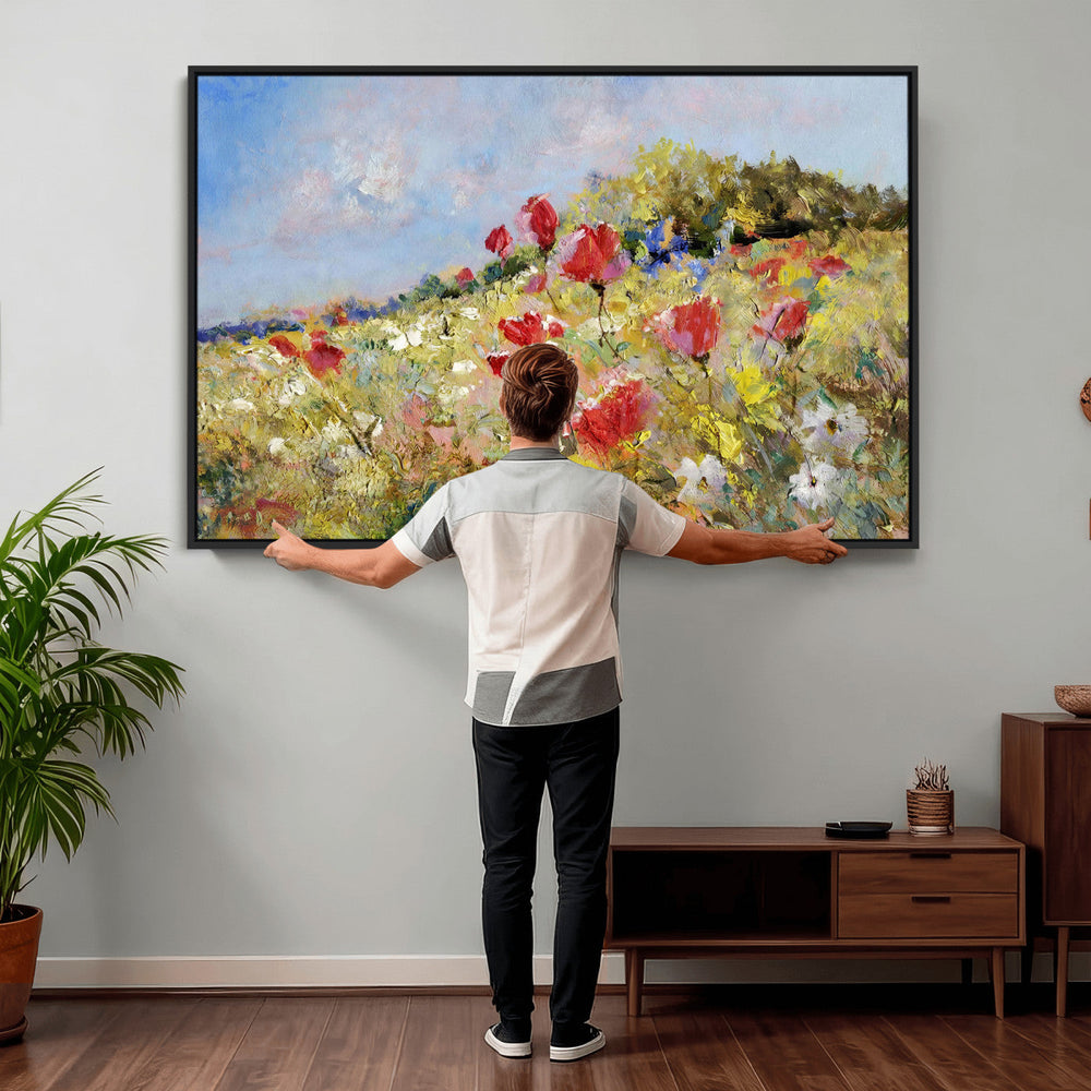 Abstract Mountain Landscape Wall Art Canvas Print – Textured