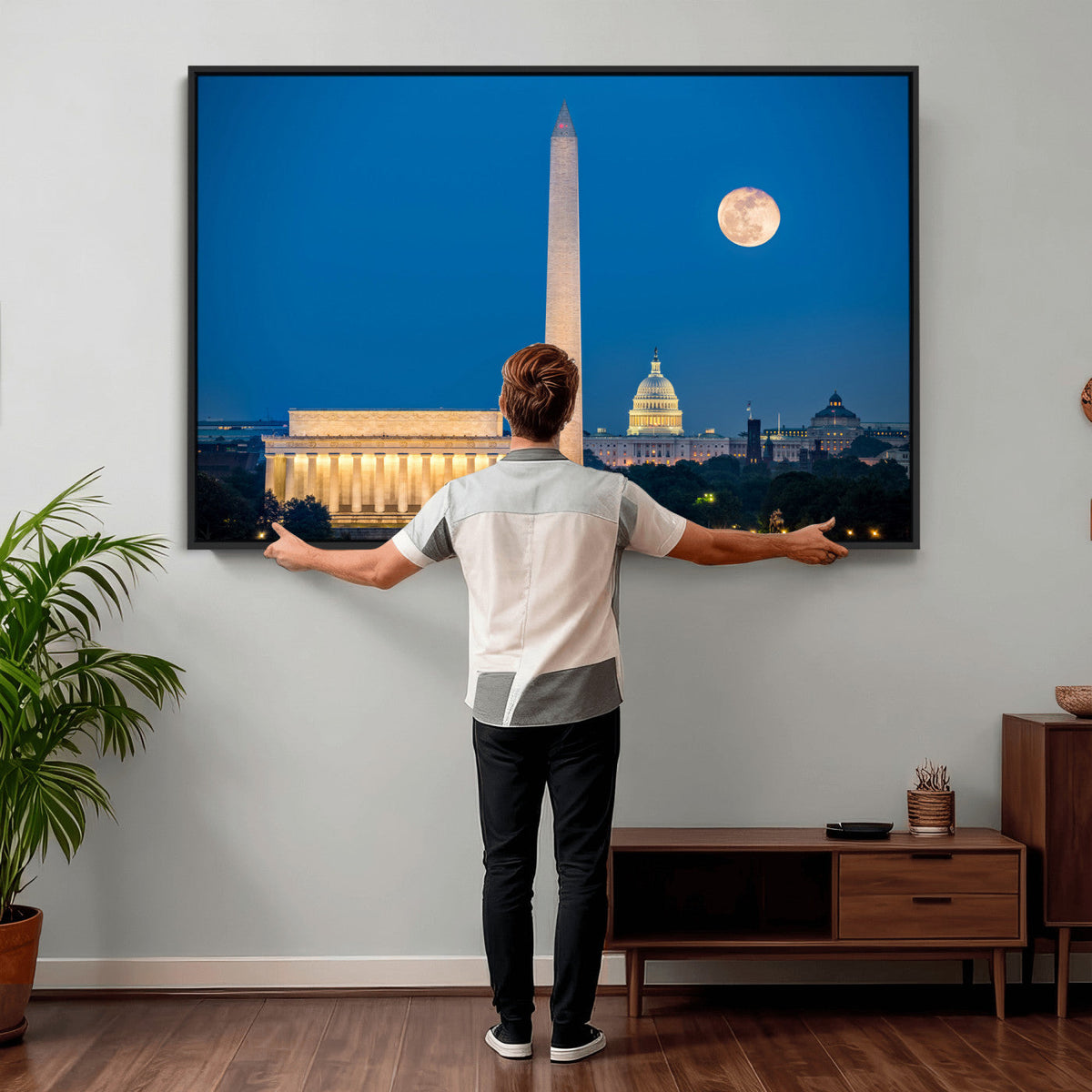 Washington DC Skyline Wall Art Canvas Print – Lincoln