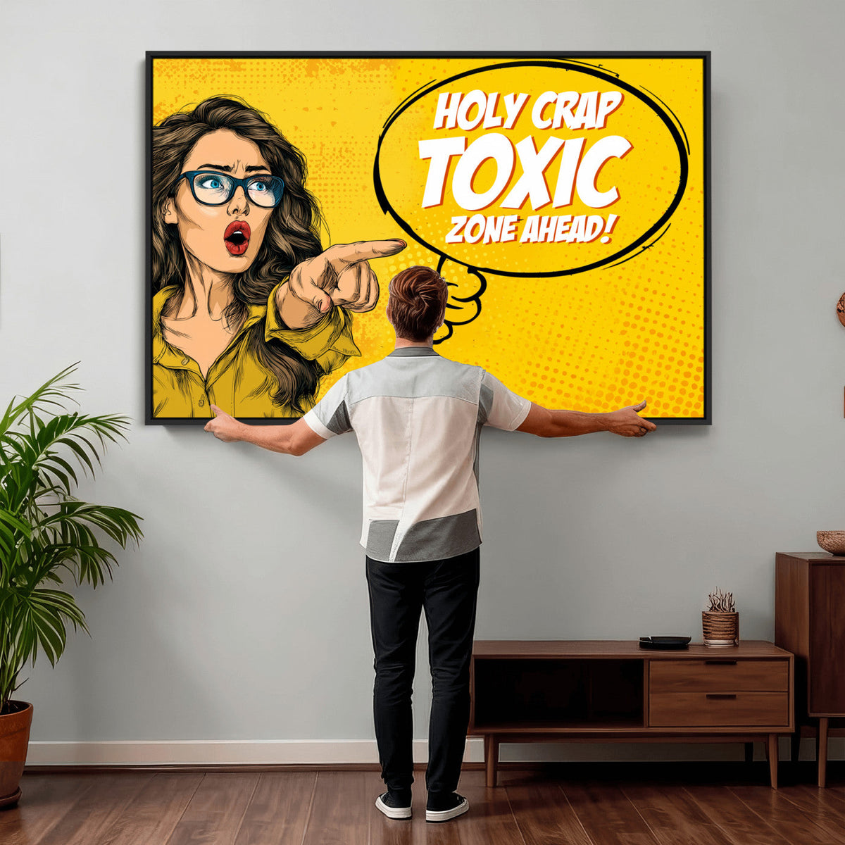 Pop Art Print Bathroom Sign Wall Art Canvas Print — Funny
