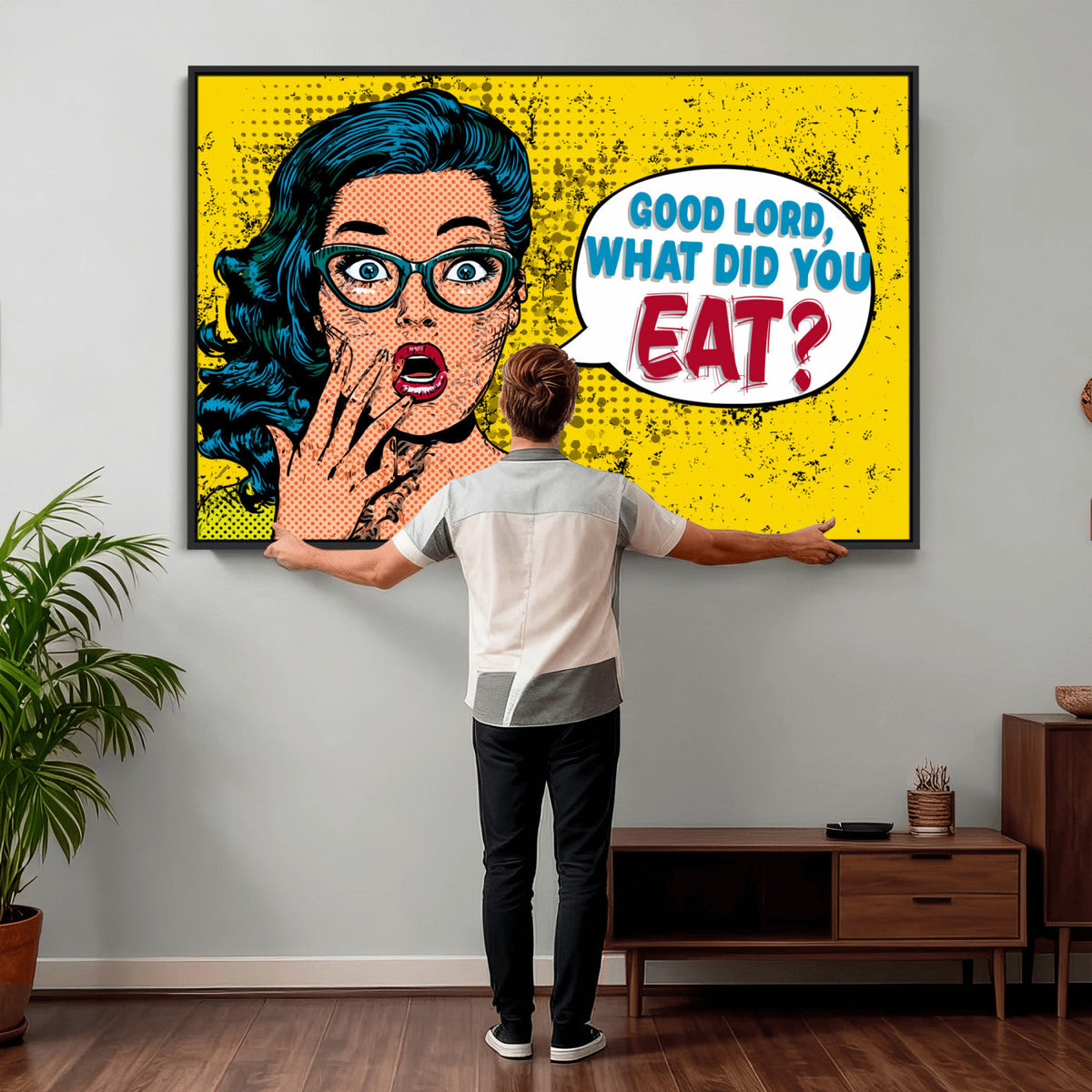 Pop Art Print Bathroom Sign Wall Art Canvas Print — Funny