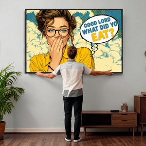 Pop Art Print Bathroom Sign Wall Art Canvas Print — Funny