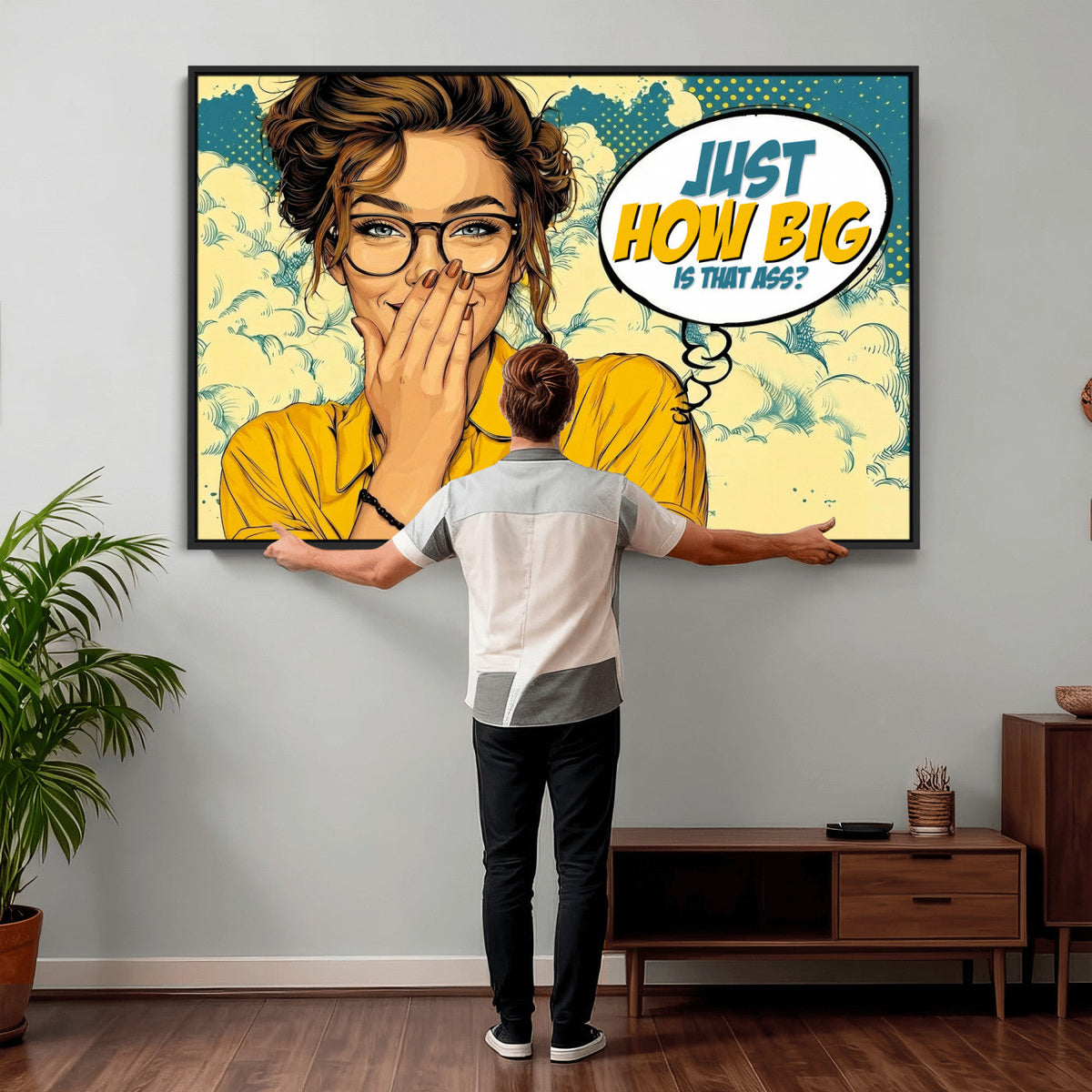 Pop Art Print Bathroom Sign Wall Art Canvas Print — Funny