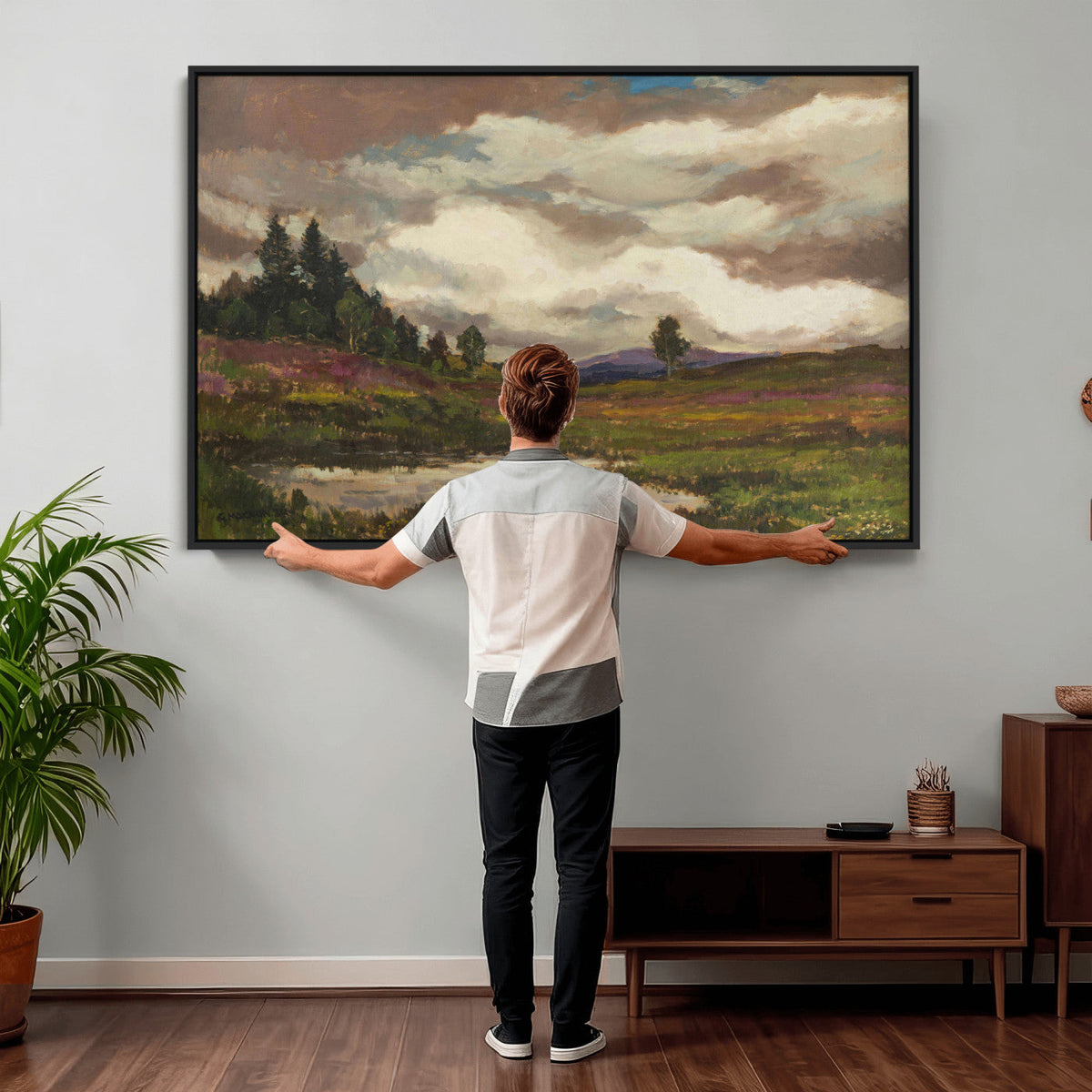 Gustav Macoun Heathland Canvas Print, Czech Landscape Oil