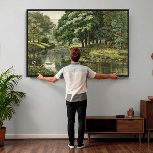 Forest Stream Canvas Wall Art, Peder Monsted A Forest Stream