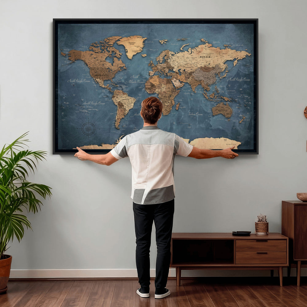 World Map Canvas Wall Art Canvas Print