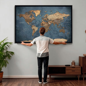 World Map Canvas Wall Art Canvas Print