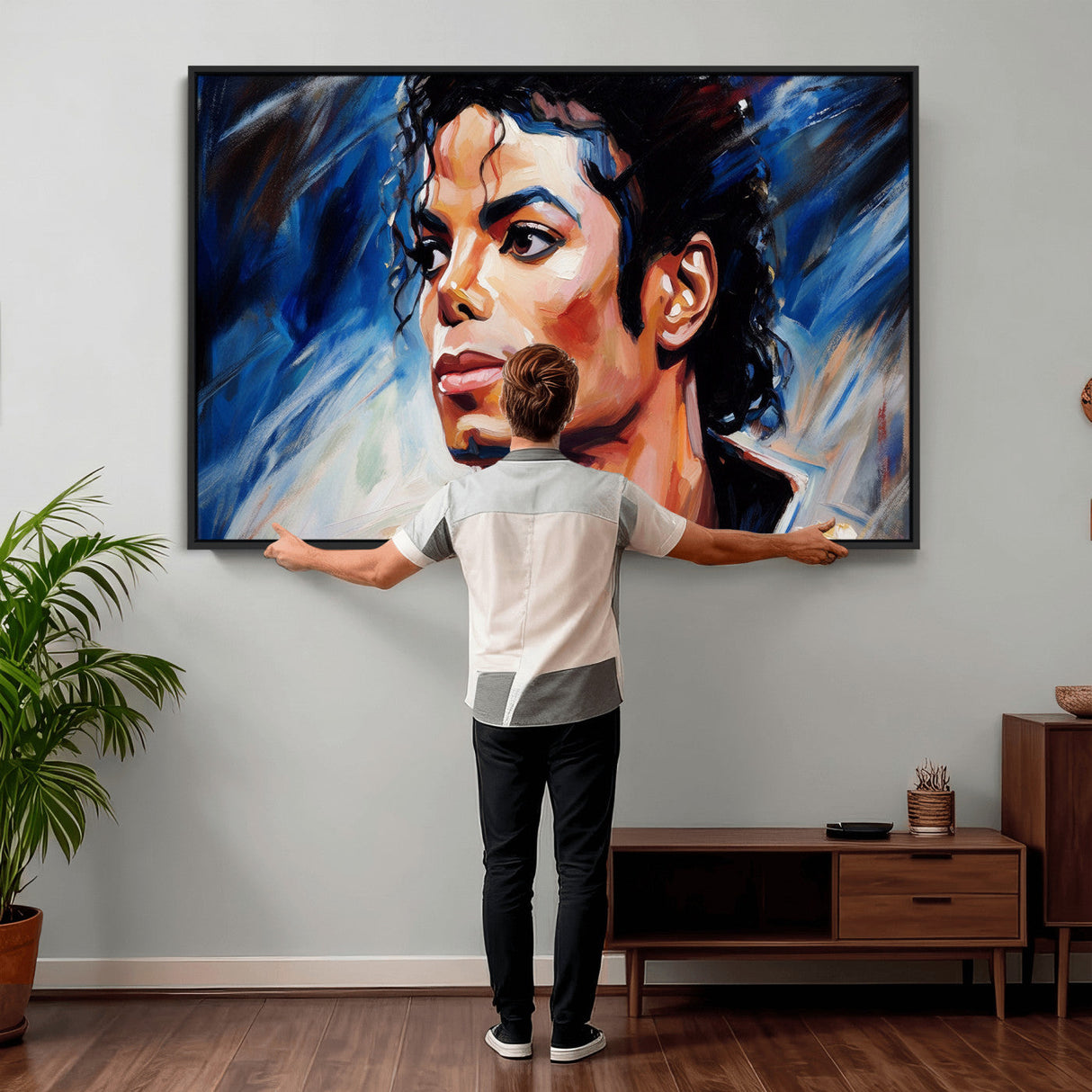 Abstract Michael Jackson Photo Wall Art Canvas Print