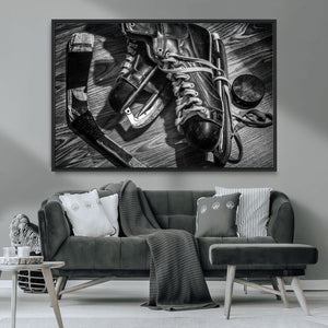 Old Pair of Mens Skates Wall Art Canvas, Men Skates Wall Art