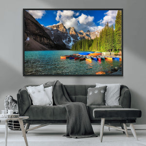 Moraine Lake 3-Panel Wall Art, Majestic Mountain and Lake