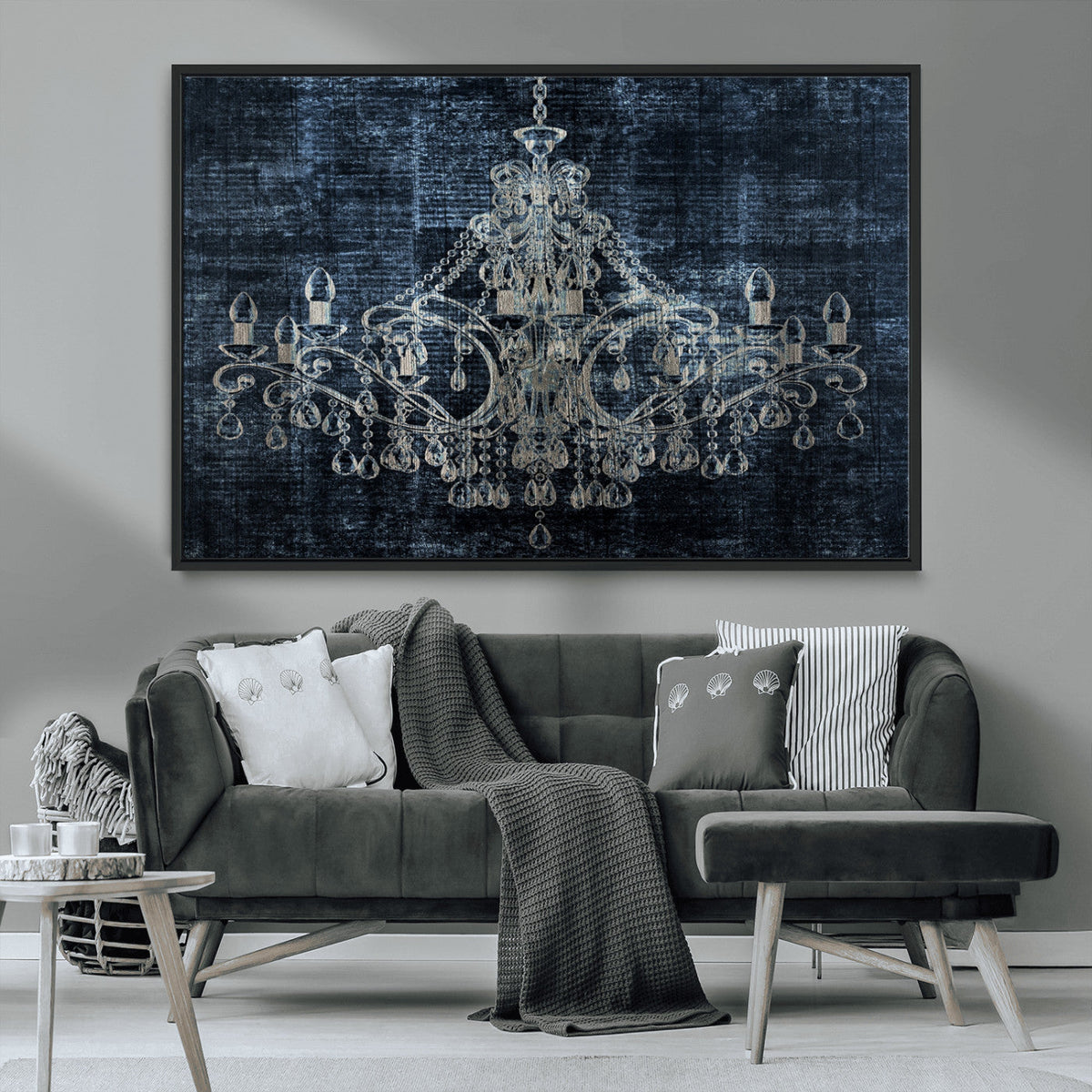 Dark Chandelier Wall Art Canvas Print