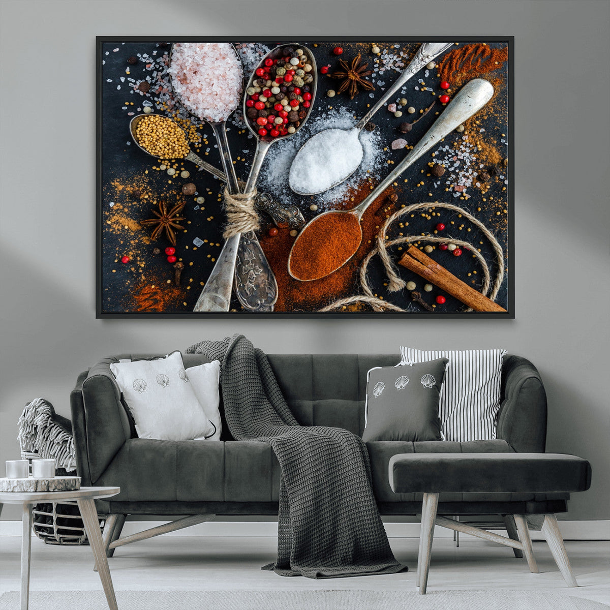Spices and Seasonings Canvas Wall Art – Colorful Triptych