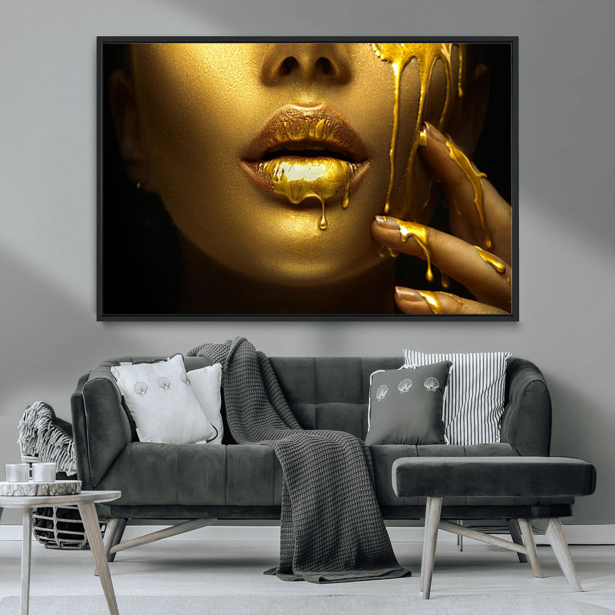 Gold and Women Wall Art Canvas Print