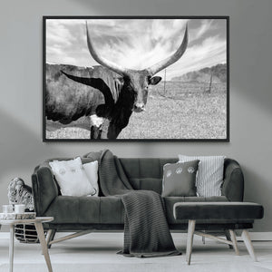 Cattle Wall Art Longhorn Cow Canvas Print