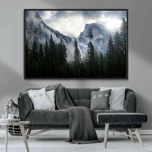 Yosemite National Park El Capitan Foggy Mountain Wall Art |