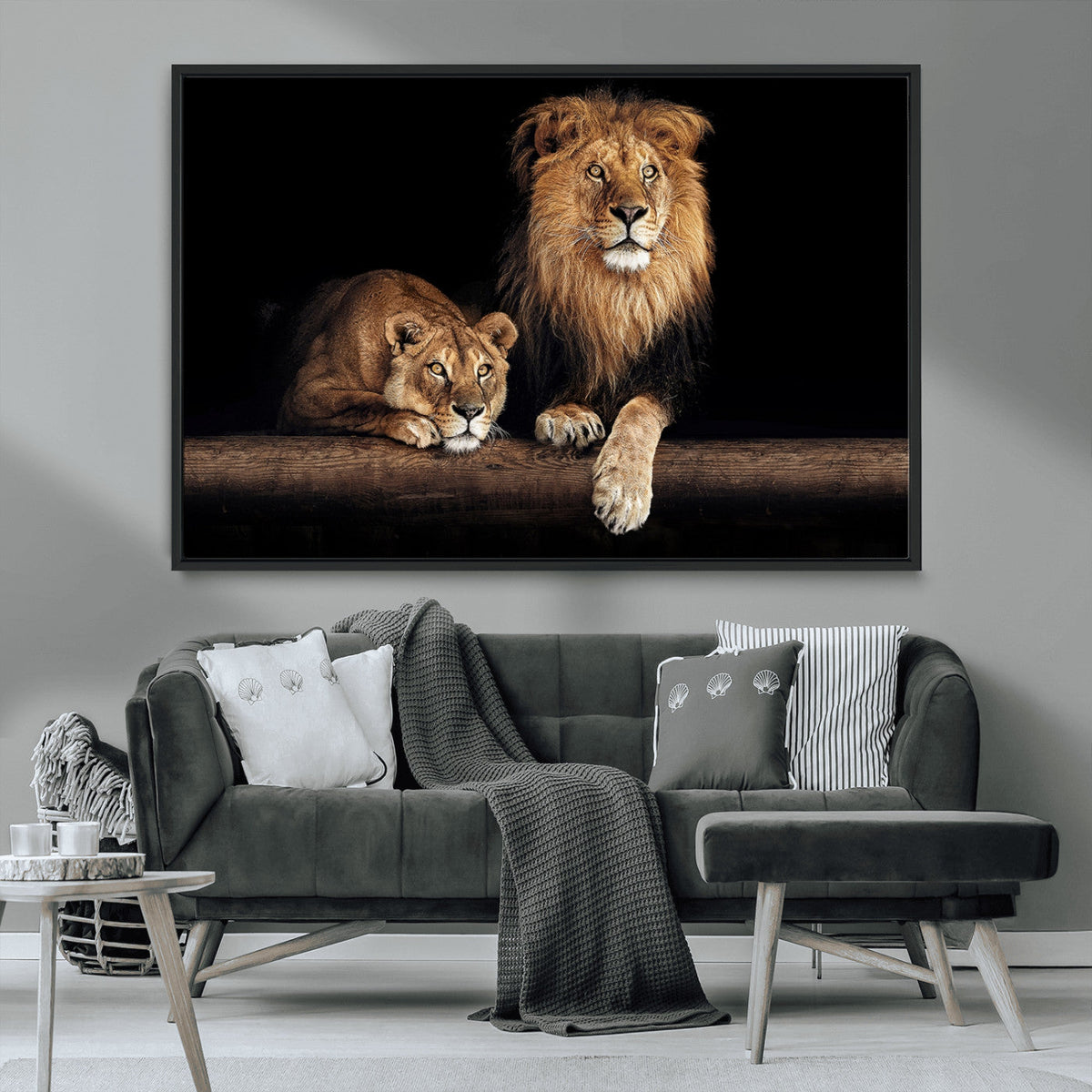 Lion Canvas Wall Art – Majestic Animal Print Artwork for