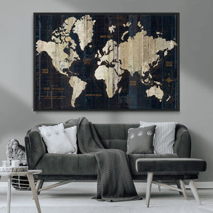 Antique Old World Map Wall Art Canvas Print