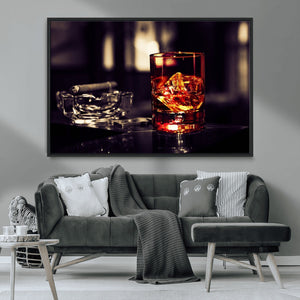 Whiskey and Cigar Canvas – Luxurious Wall Art for Home or