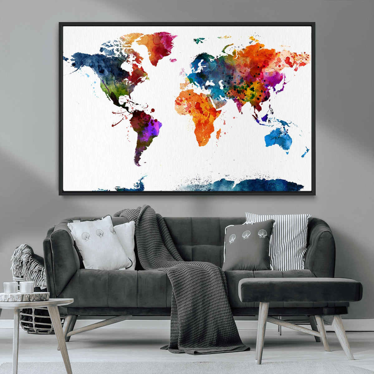 World Map Canvas Print – Detailed Map of the World Wall Art