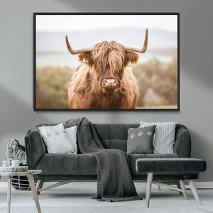 Scottish Serene Highland Cow Canvas Wall Art – Serene