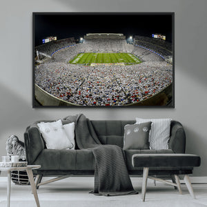 Beaver Stadium Night Game Triple Canvas Wall Art - Penn