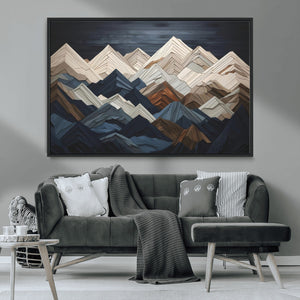 Mountain Wall Art – Modern Geometric Landscape Canvas Print,