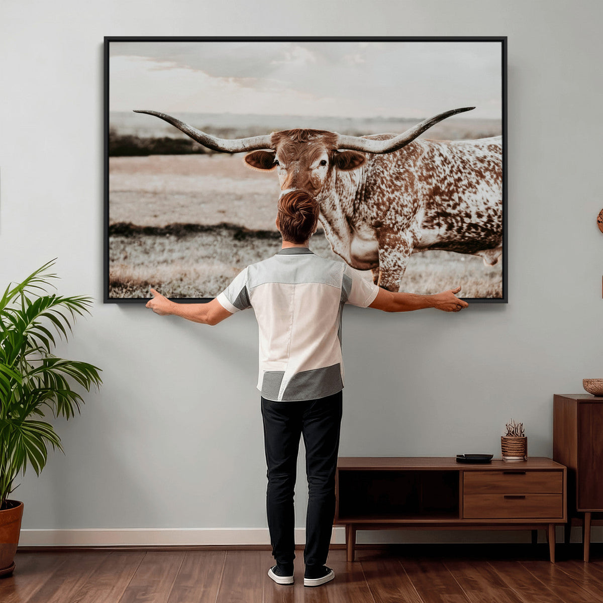 Texas Longhorn Canvas Wall Art Print – Majestic Western