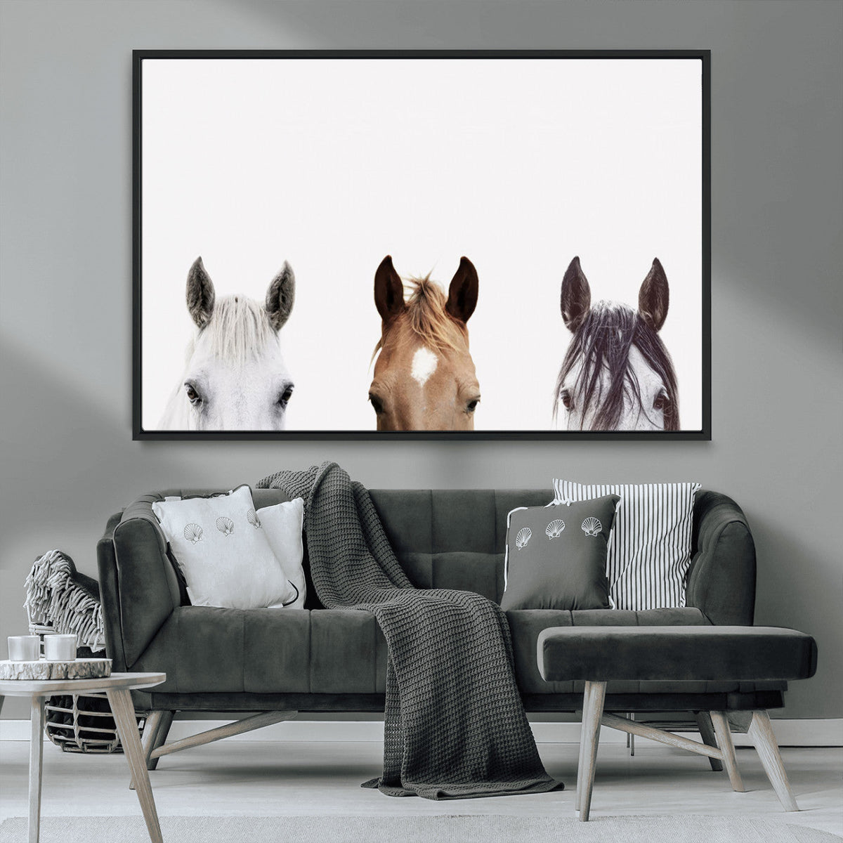 Horse Prints Set, Set of 3 Horse Wall Art, Horses Portraits,