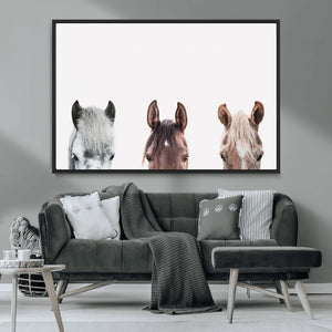 Horse Wall Art - Minimalist Horse Triptych Wall Art – Modern