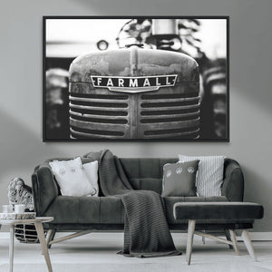 Vintage Farmall Tractor Wall Art Canvas Print, Rustic