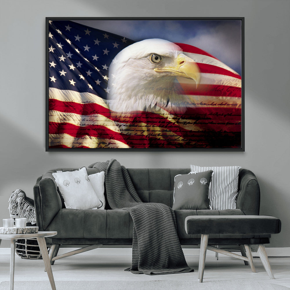 American Flag Eagle Symbol Wall Art, American Flag Eagle