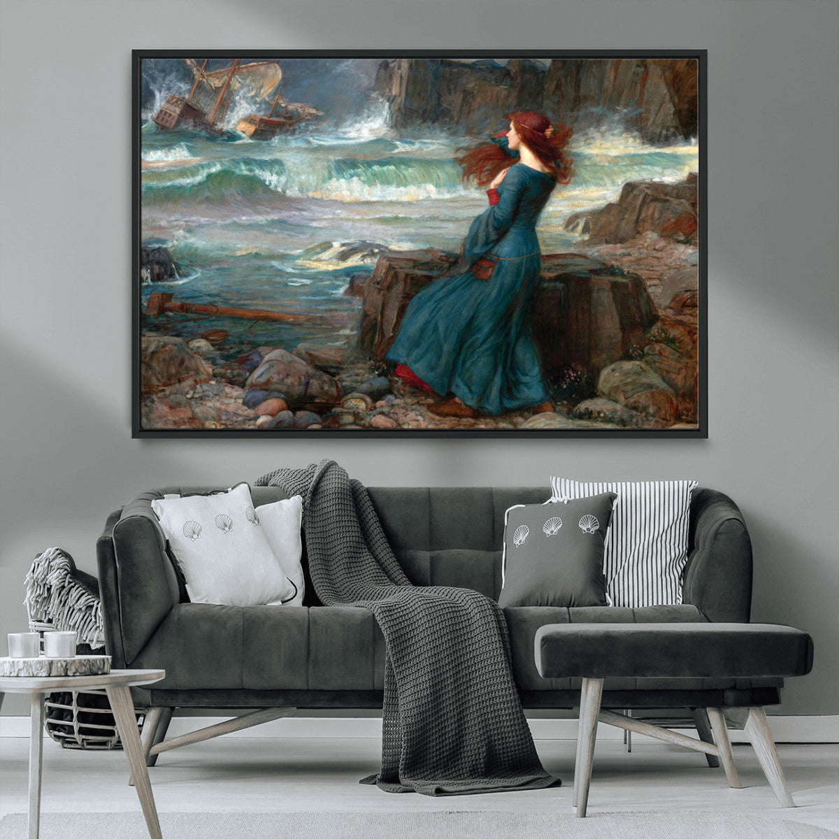Miranda by the Shore Wall Art Canvas Print – Tempest Scene