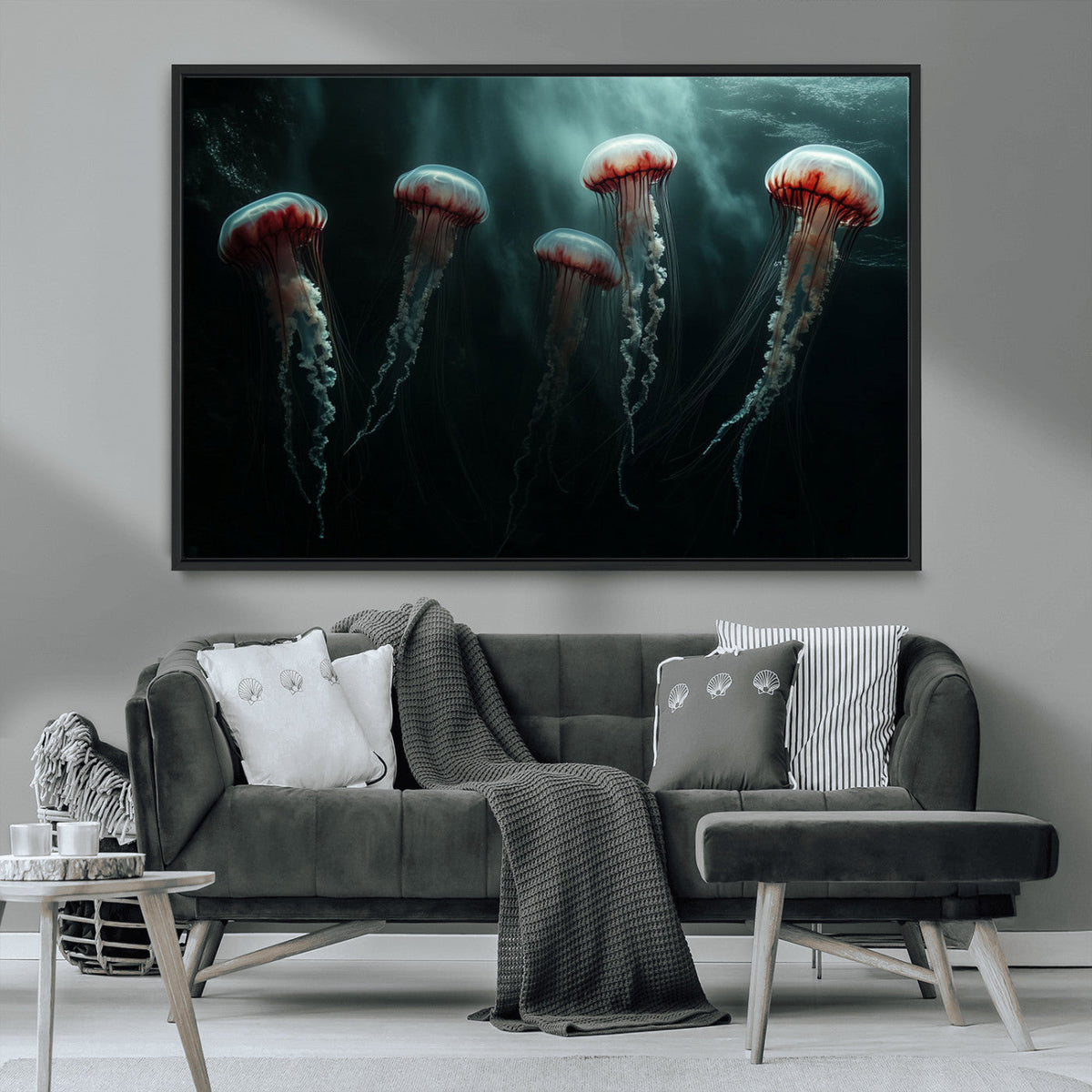 Abstract Jellyfish Wall Art Canvas Print