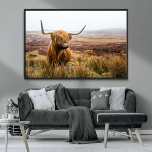 Scottish Highland Cow Canvas Wall Art – Rustic Farmhouse