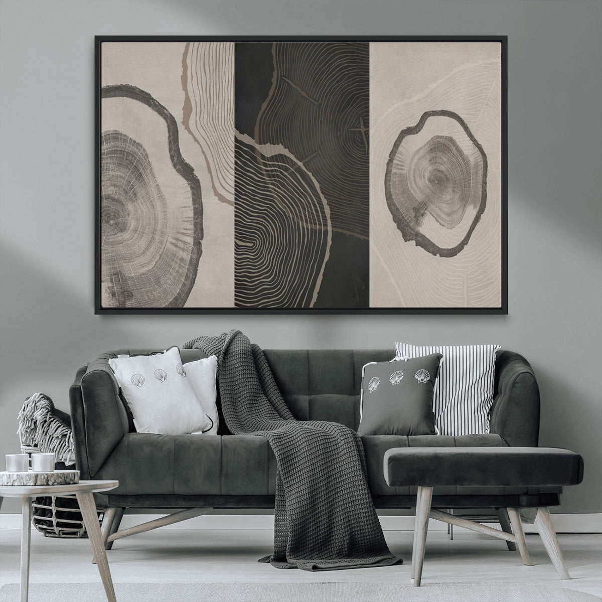 Minimalist Tree Rings Wall Art | Modern Abstract Canvas