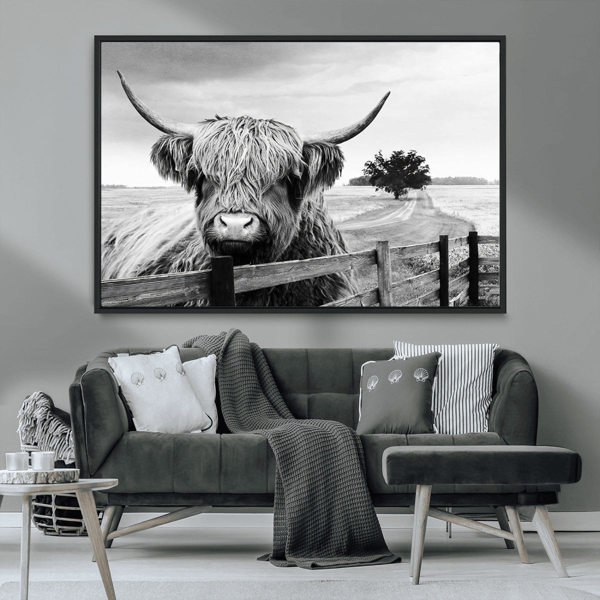 Scottish Highland Cow Wall Art | Rustic Farmhouse Décor |