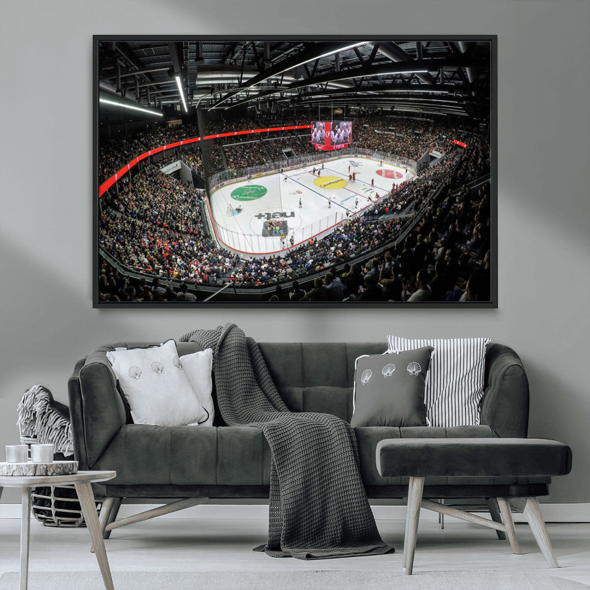 Vaudoise Lausanne Ice Hockey Arena Stadium Wall Art Canvas,
