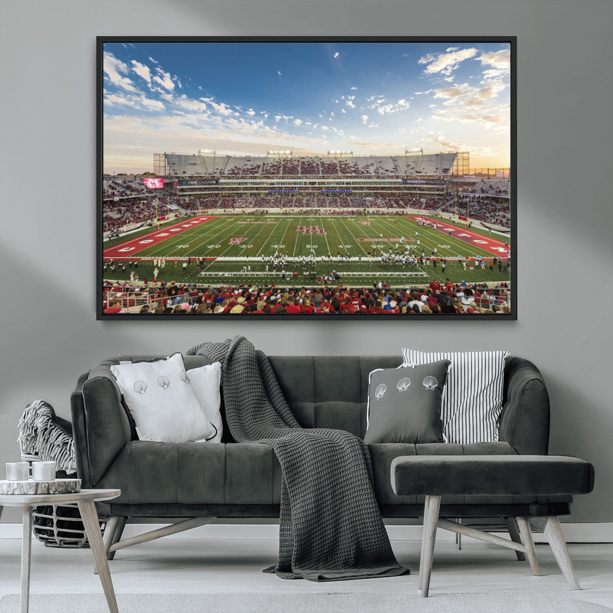 Framed Houston Cougars Football Team Print - Houston TDECU