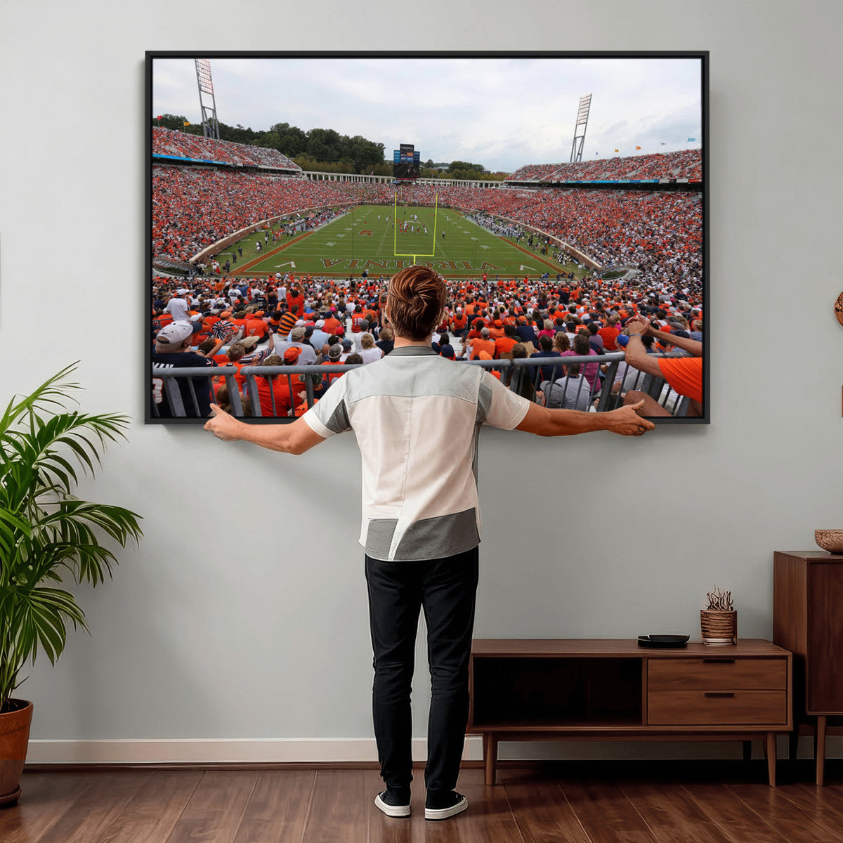 Virginia Cavaliers Football Team Print - Charlottesville Scott Stadium Print Wall Art Canvas