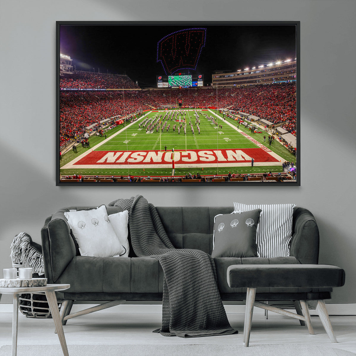 Wisconsin Badgers Football Team Print Canvas- Madison Camp